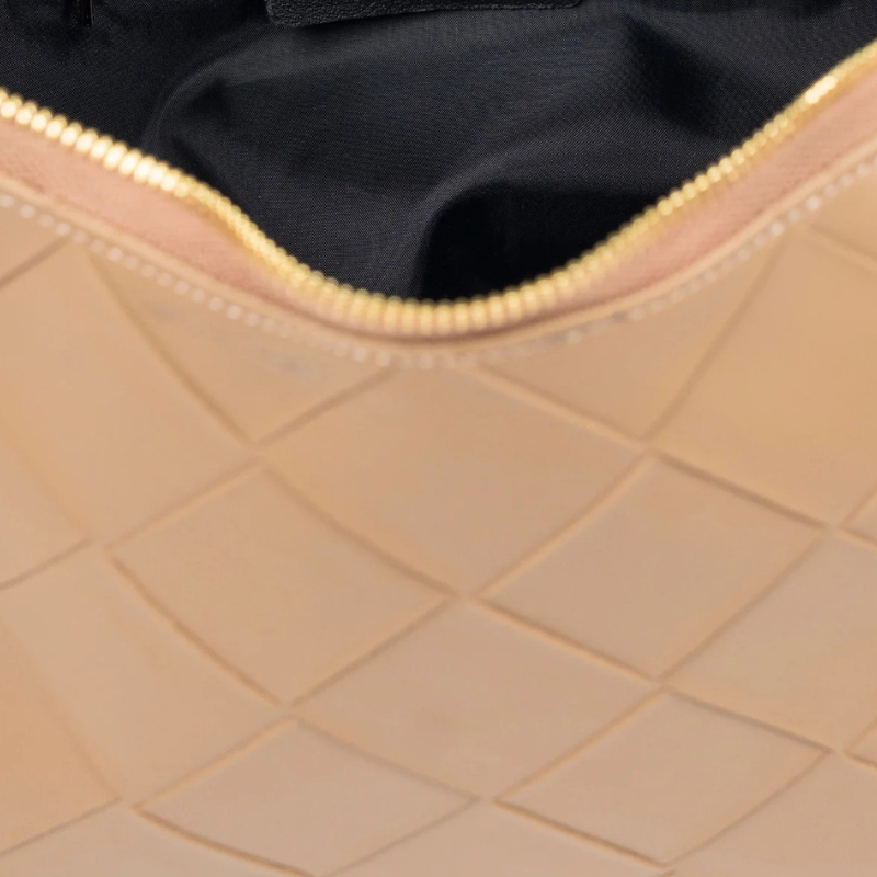 Brown Textured Tote Bag with Tassel Accent