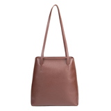 Brown Classic Tote Bag with Zip Closure