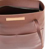 Brown Classic Tote Bag with Zip Closure