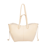 Off White Carryall Tote Bag with Dual Handles & Shoulder Straps