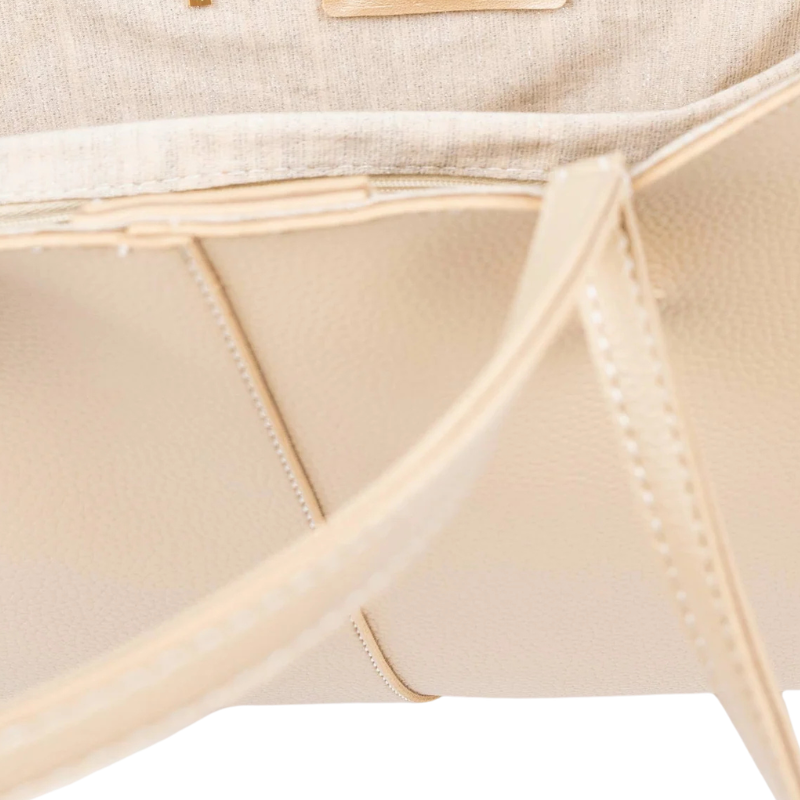 Off White Carryall Tote Bag with Dual Handles & Shoulder Straps