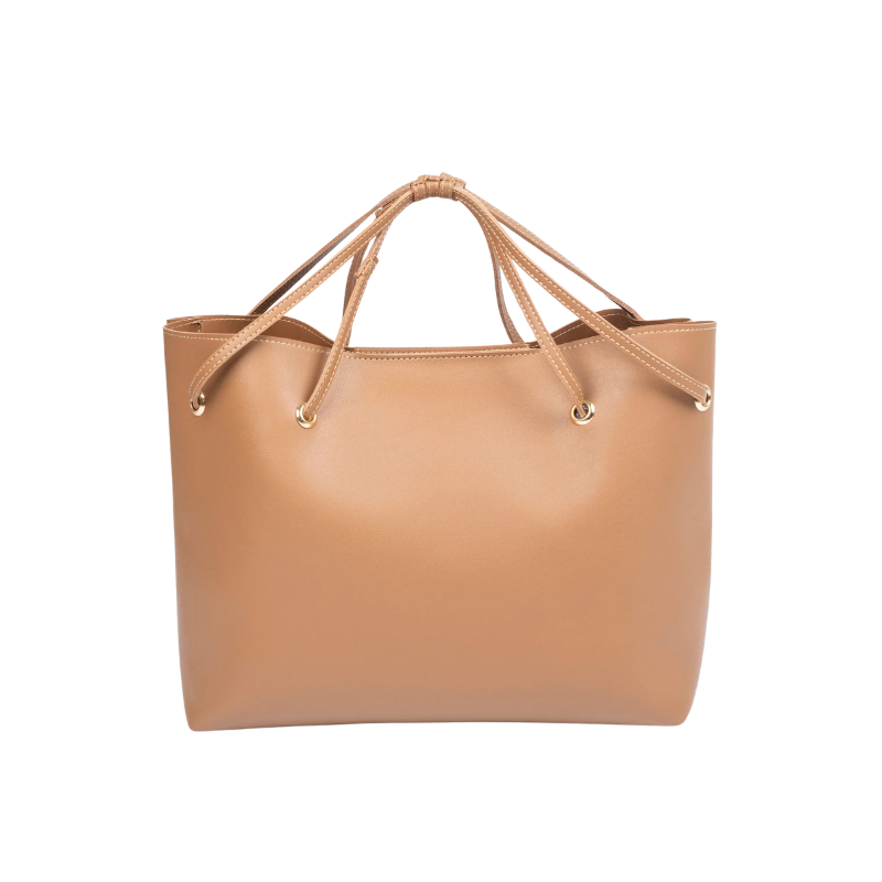 Grey Structured Tote Bag with Dual Handles & Shoulder Straps