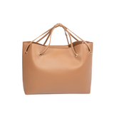 Grey Structured Tote Bag with Dual Handles & Shoulder Straps