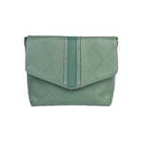 Textured Green Shoulder Handbag with Magnetic Closure