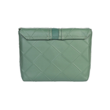 Textured Green Shoulder Handbag with Magnetic Closure