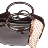 Brown Hobo Shoulder Bag with Scarf Detail